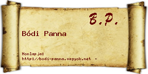 Bódi Panna névjegykártya